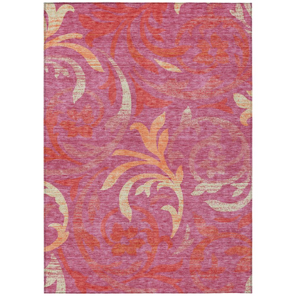 Start2Finish Chantille ACN764 pink 8x10 rug with soft, plush texture and intricate pattern, suitable for living room or bedroom decor.