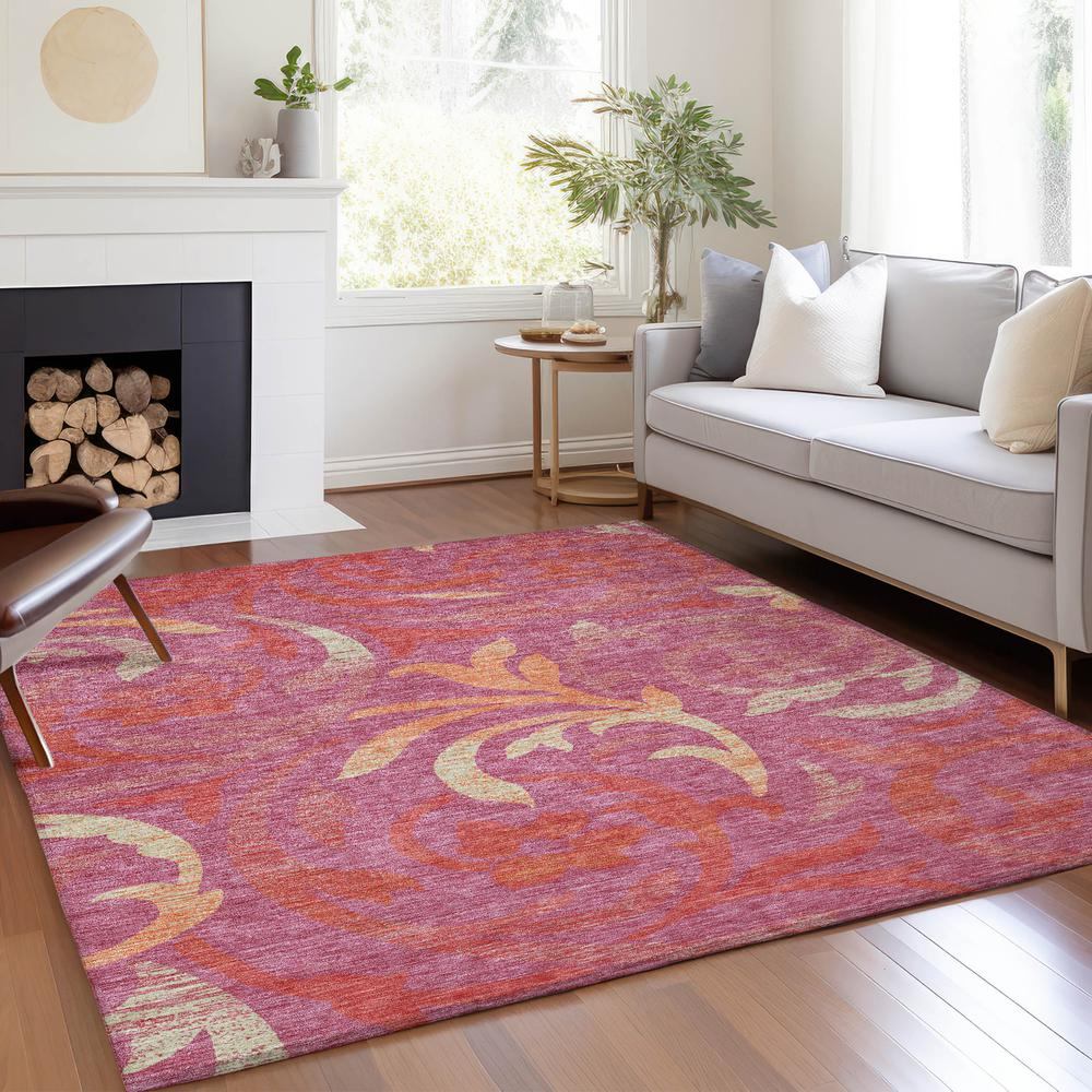 Start2Finish Chantille ACN764 pink 8x10 rug with soft, plush texture and intricate pattern, perfect for living room or bedroom decor.