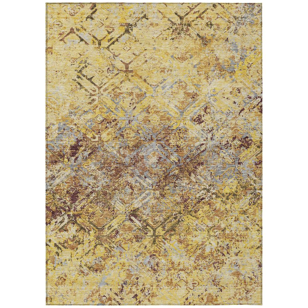 Start2Finish Chantille ACN768 gold 9x12 rug with intricate pattern and plush texture, ideal for living room or bedroom decor.