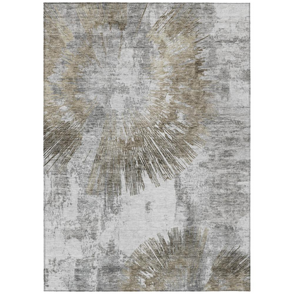 Start2Finish Chantille ACN773 brown 8x10 rug with intricate woven pattern, showcasing a soft, textured surface and rich color.