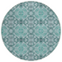 Start2Finish Chantille ACN783 teal 8x8 rug with intricate pattern, soft texture, ideal for living room or bedroom decor.