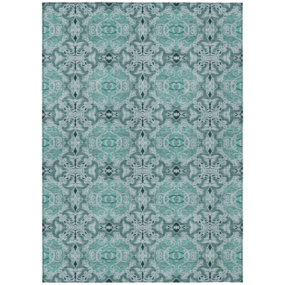 Start2Finish Chantille ACN783 teal 10x14 rug with intricate pattern, soft texture, and vibrant color for a stylish home decor accent.