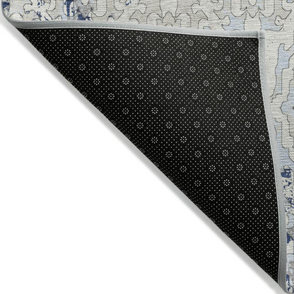 Start2Finish Chantille ACN864 blue 8x10 rug with intricate patterns, soft textile, and plush texture for living room or bedroom decor.