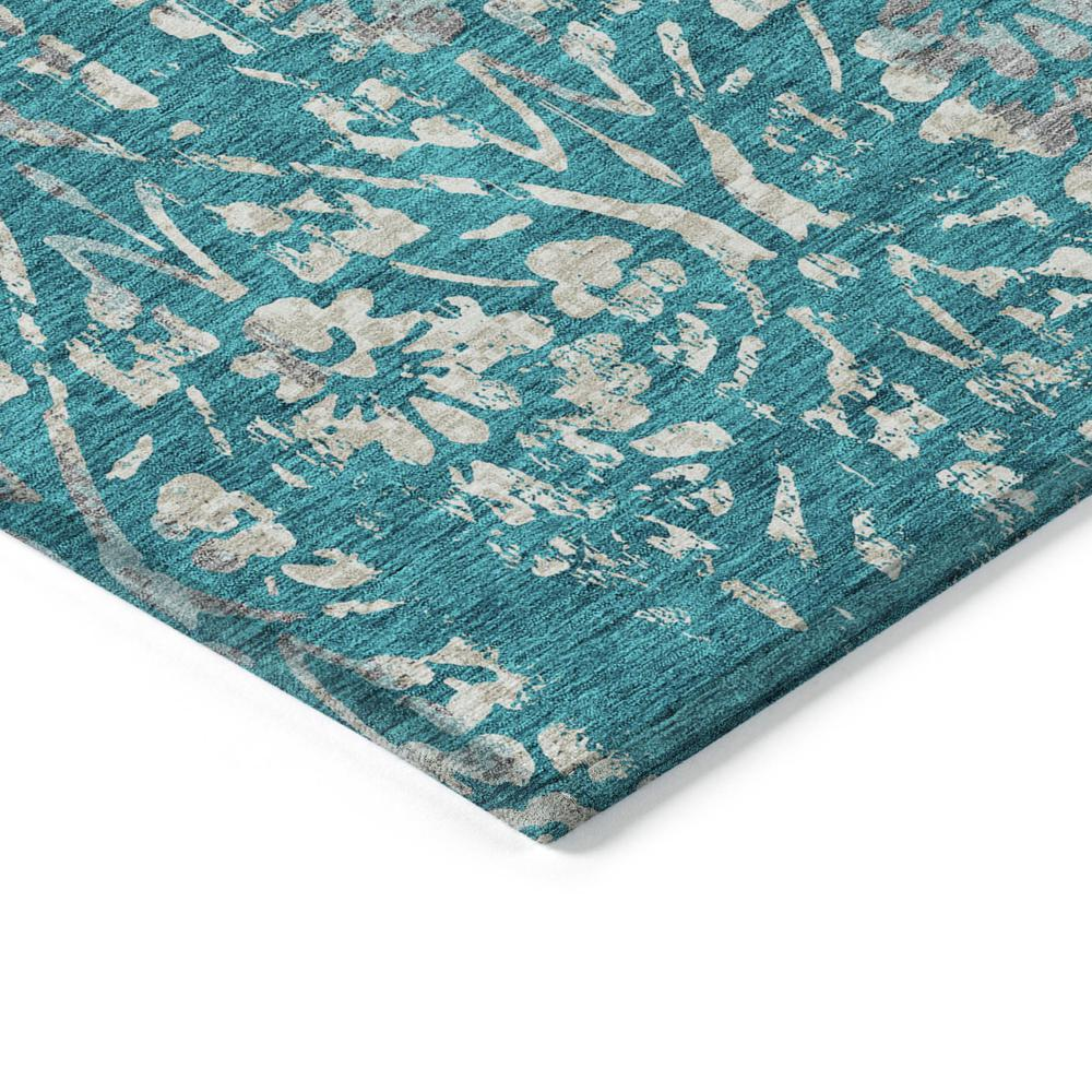 Start2Finish Chantille ACN868 teal rug, 10x14 feet, with a plush textured surface and intricate pattern design.