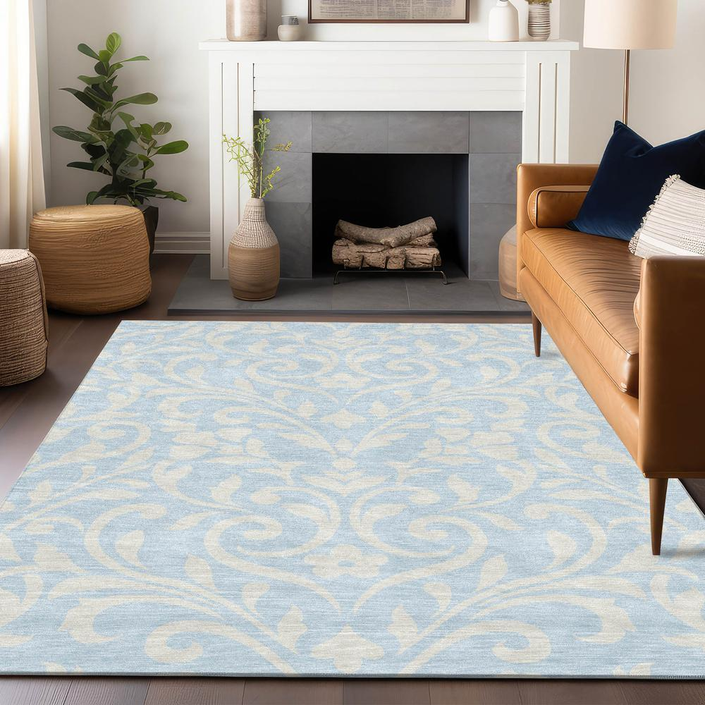 Blue Chantille ACN875 8x10 rug by Start2Finish, featuring a soft, plush texture and intricate pattern for home decor.