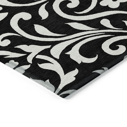 Black Chantille ACN875 rug by Start2Finish, 10x14 feet, featuring intricate woven pattern and plush texture, ideal for living rooms.