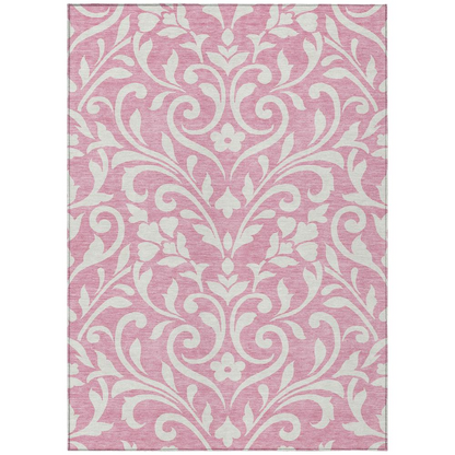 Pink Chantille ACN875 rug by Start2Finish, 10x14 feet, featuring soft, plush textile design suitable for living rooms or bedrooms.