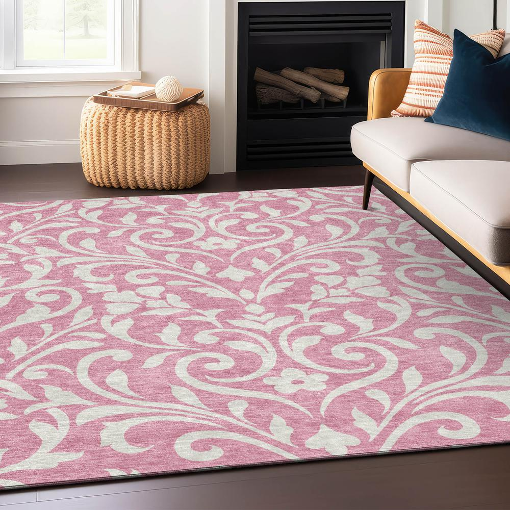 Pink Chantille ACN875 rug from Start2Finish with 10x14 feet size, soft plush texture, and decorative pattern.