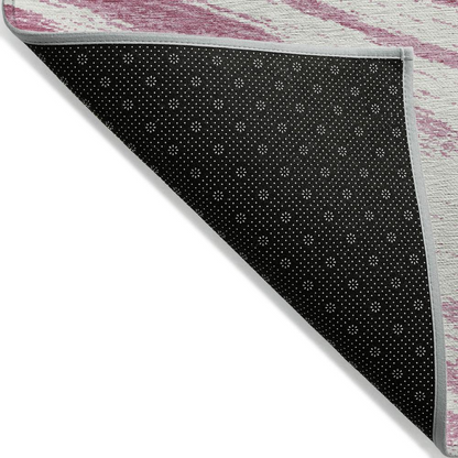 Start2Finish Chantille ACN876 pink rug, 10x14 feet, showcasing soft textured fabric and elegant design in a spacious living area.