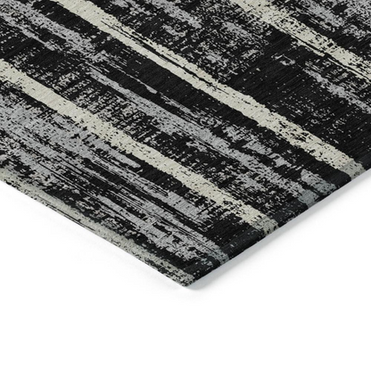 Start2Finish Chantille ACN892 black 9x12 rug with soft, plush texture and modern design, ideal for living room or bedroom decor.