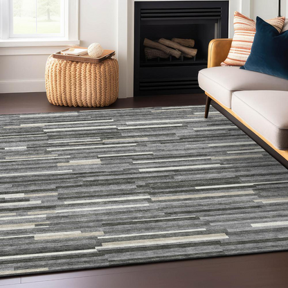 Start2Finish Chantille ACN894 gray 9x12 rug with soft, woven texture, ideal for living rooms or bedrooms.