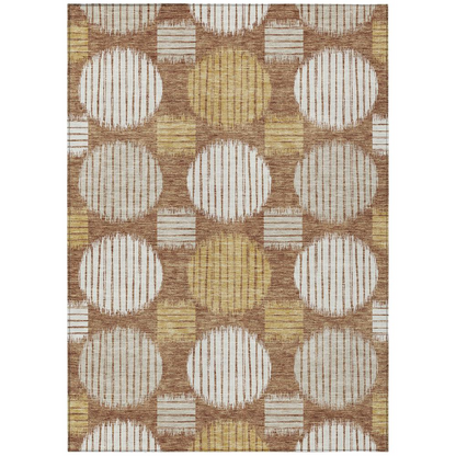 Start2Finish Chantille ACN900 Orange 10x14 rug with intricate patterns and bold orange color, designed for stylish home decor.