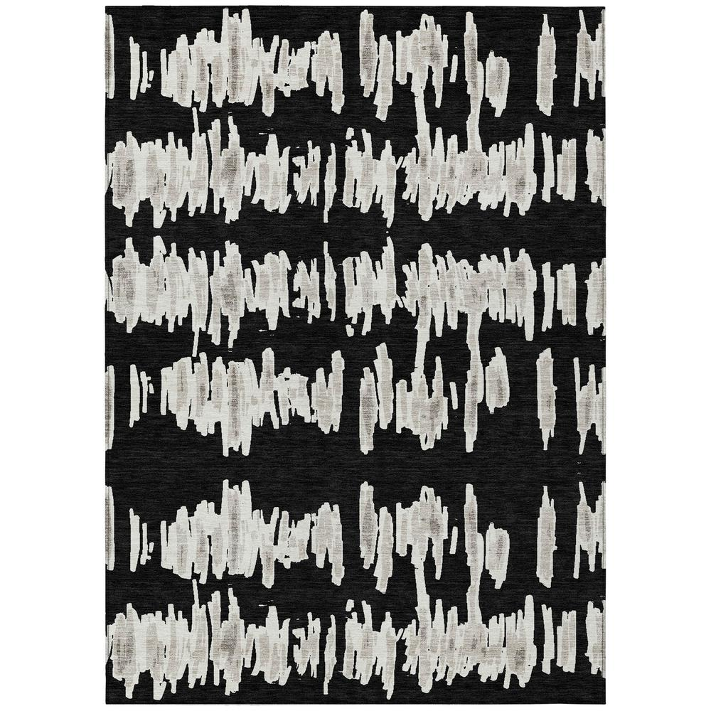 Start2Finish Chantille ACN905 black rug, 9x12 feet, with intricate pattern and plush texture, ideal for modern living spaces.