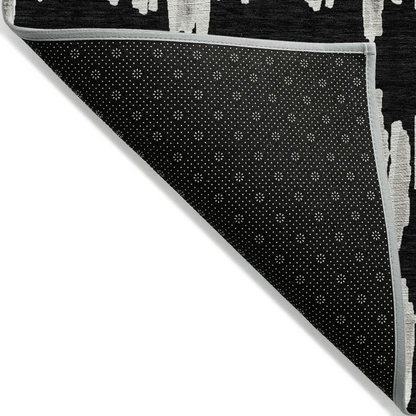 Start2Finish Chantille ACN905 black 9x12 rug with intricate pattern, plush texture, ideal for living room or bedroom decor.