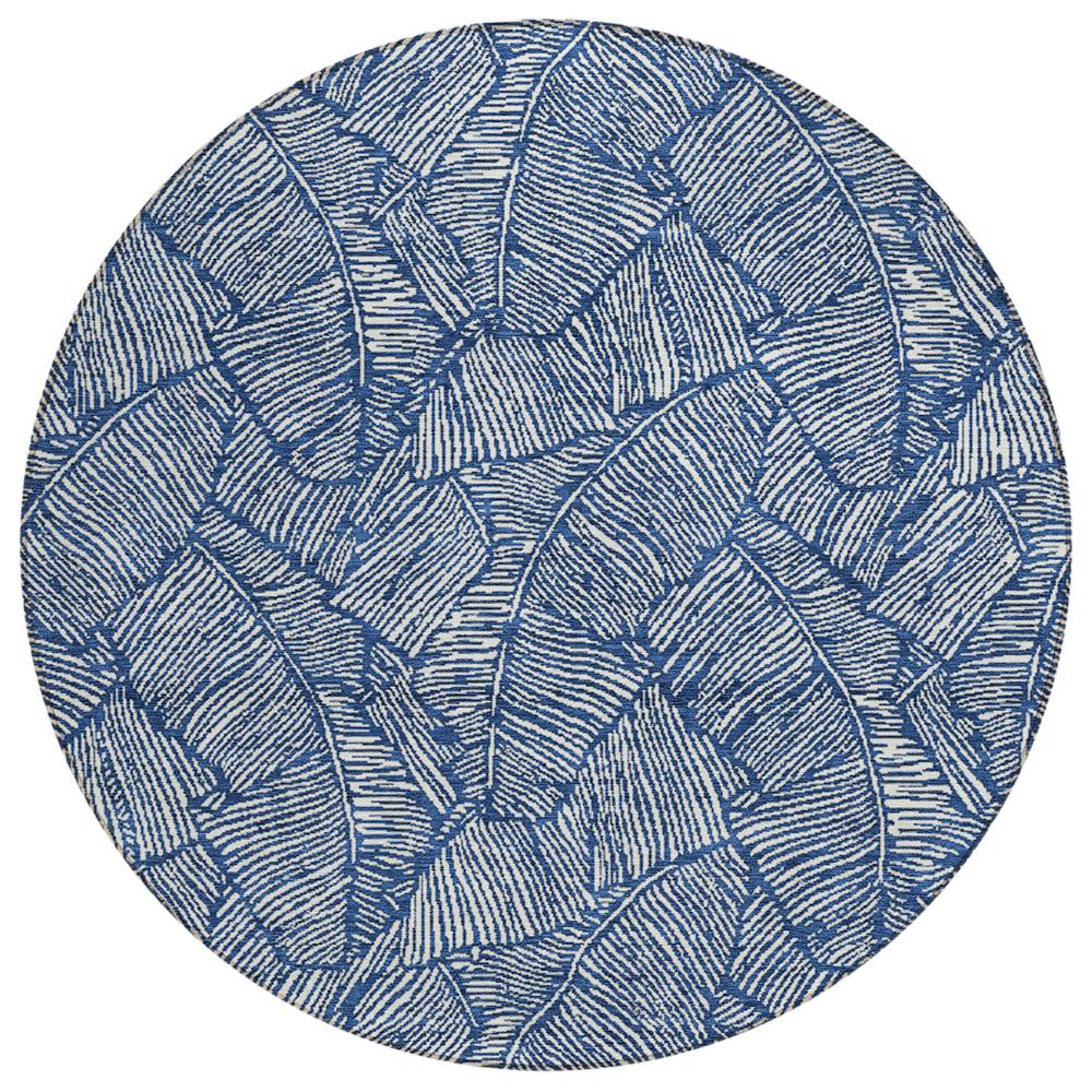 Start2Finish Chantille ACN913 blue 8x8 rug with intricate pattern, plush texture, ideal for living room or bedroom decor.