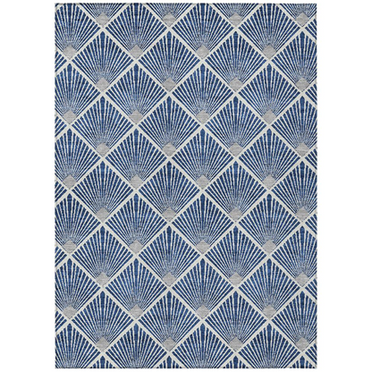 Start2Finish Chantille ACN914 blue 9x12 rug with intricate pattern, soft texture, and modern design for living room decor.