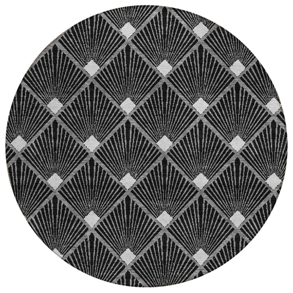 Start2Finish Chantille ACN914 black 8x8 rug with soft fabric and modern design, perfect for living room or bedroom decor.