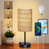 Start2Finish rattan and metal table lamp with woven rattan shade, ideal for dining room, living room, or entryway lighting.