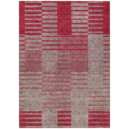Start2Finish Chantille ACN954 red 8x10 rug with intricate pattern, showcasing soft texture and vibrant color in a home decor setting.