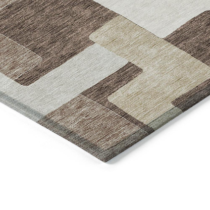 Start2Finish Chantille ACN955 brown 8x10 rug with intricate pattern, soft texture, and plush pile, perfect for living rooms or bedrooms.