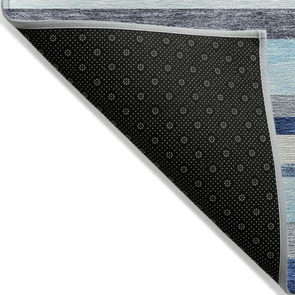 Start2Finish Chantille ACN956 blue 8x10 rug with intricate pattern, soft texture, ideal for living rooms and bedrooms.