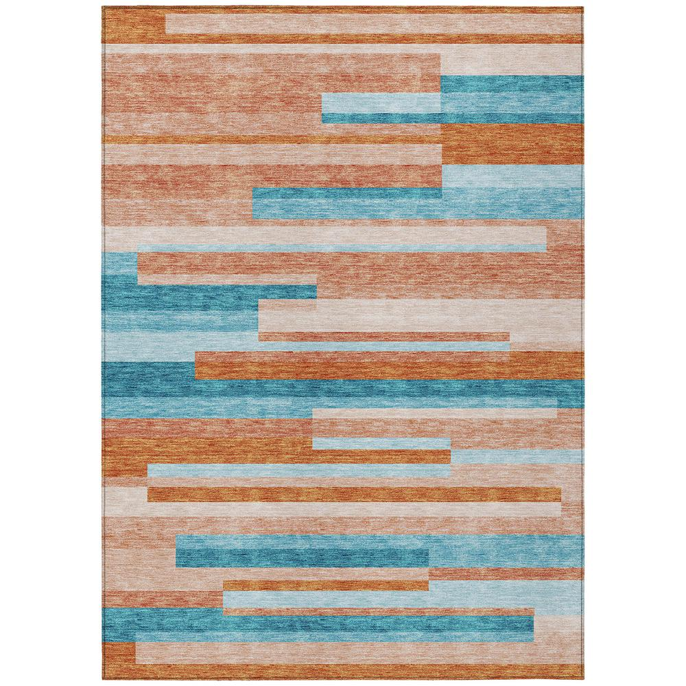 Start2Finish Chantille ACN956 orange 8x10 rug with intricate pattern, soft texture, and vibrant color for living room decor.