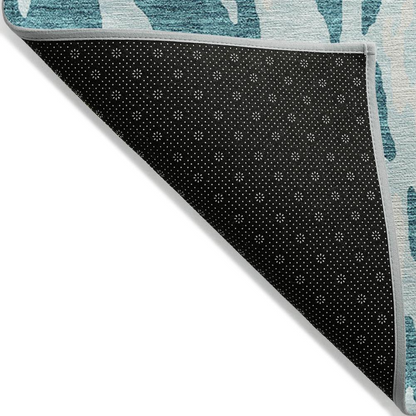 Start2Finish Chantille ACN957 teal rug, 10x14 feet, with intricate pattern and soft texture, perfect for living rooms or bedrooms.