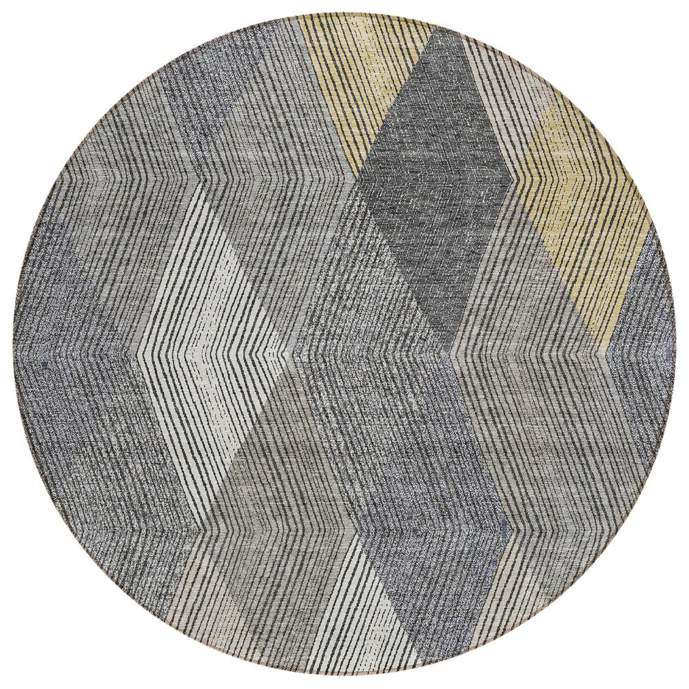 Gray Chantille ACN962 8x8 rug by Start2Finish, displaying soft textured pattern on a neutral floor.