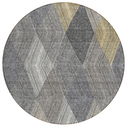 Gray Chantille ACN962 8x8 rug by Start2Finish, displaying soft textured pattern on a neutral floor.
