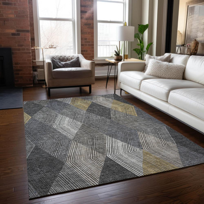 Gray Chantille ACN962 8x10 rug by Start2Finish with soft, textured fabric and decorative pattern for living room or bedroom decor.