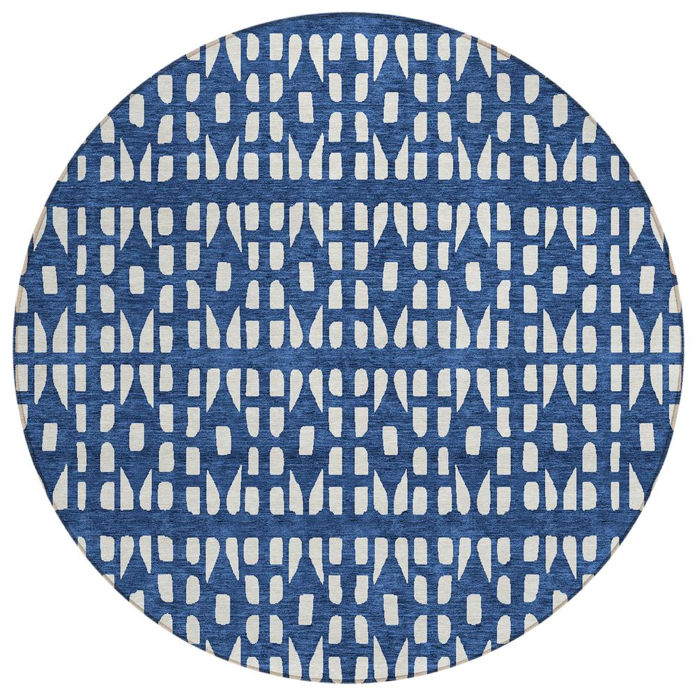 Start2Finish Chantille ACN963 blue 8x8 rug with soft, plush texture and intricate pattern, perfect for living room or bedroom decor.