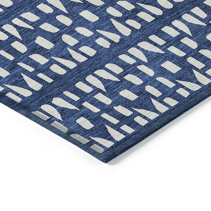 Start2Finish Chantille ACN963 blue 8x8 rug with soft, plush texture and intricate pattern for cozy home decor.