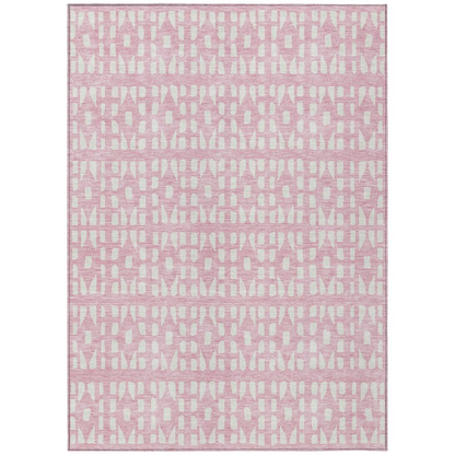 Start2Finish Chantille ACN963 pink 8x10 rug with soft, plush texture and decorative pattern ideal for living room or bedroom decor.