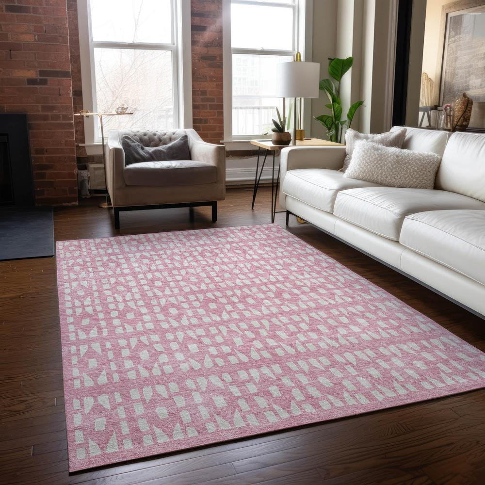 Start2Finish Chantille ACN963 pink 8x10 rug with soft, plush texture and intricate pattern, perfect for adding warmth to any room.