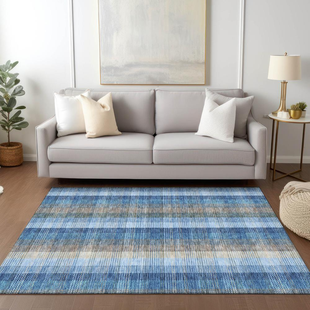 Blue Chantille ACN966 10x14 rug by Start2Finish with intricate patterns and soft texture, ideal for living room or bedroom decor.