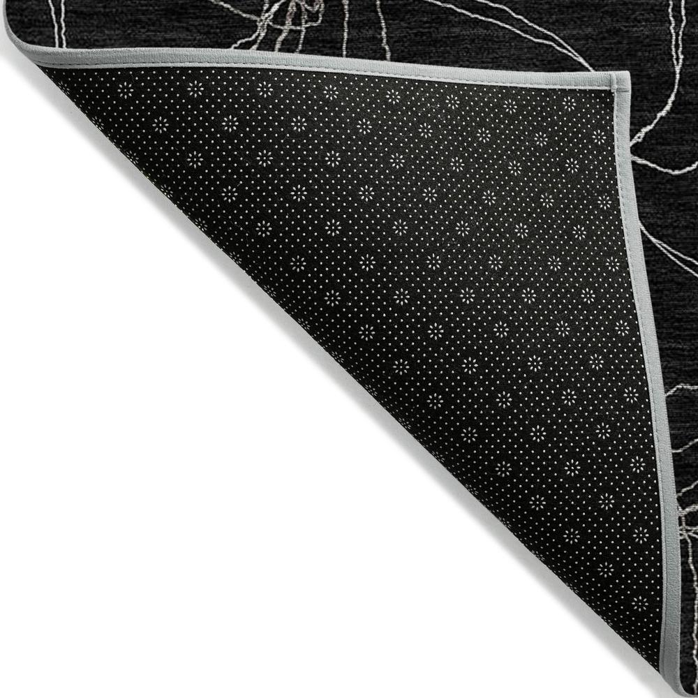Start2Finish Chantille ACN968 black 9x12 rug with intricate pattern and plush texture, ideal for living rooms or bedrooms.