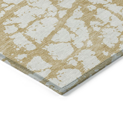 Start2Finish Chantille ACN972 gold 10x14 rug with intricate pattern and soft texture, perfect for living room or bedroom decor.