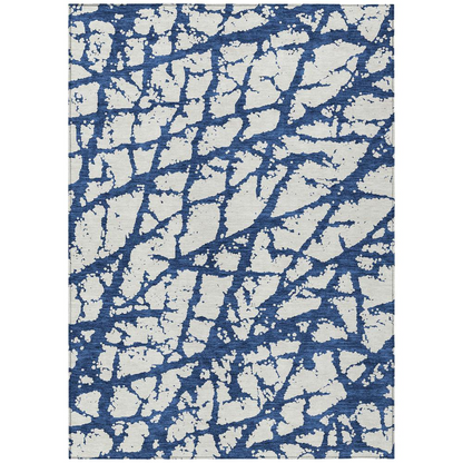 Start2Finish Chantille ACN972 blue 8x10 rug with intricate woven pattern and soft texture on neutral background.