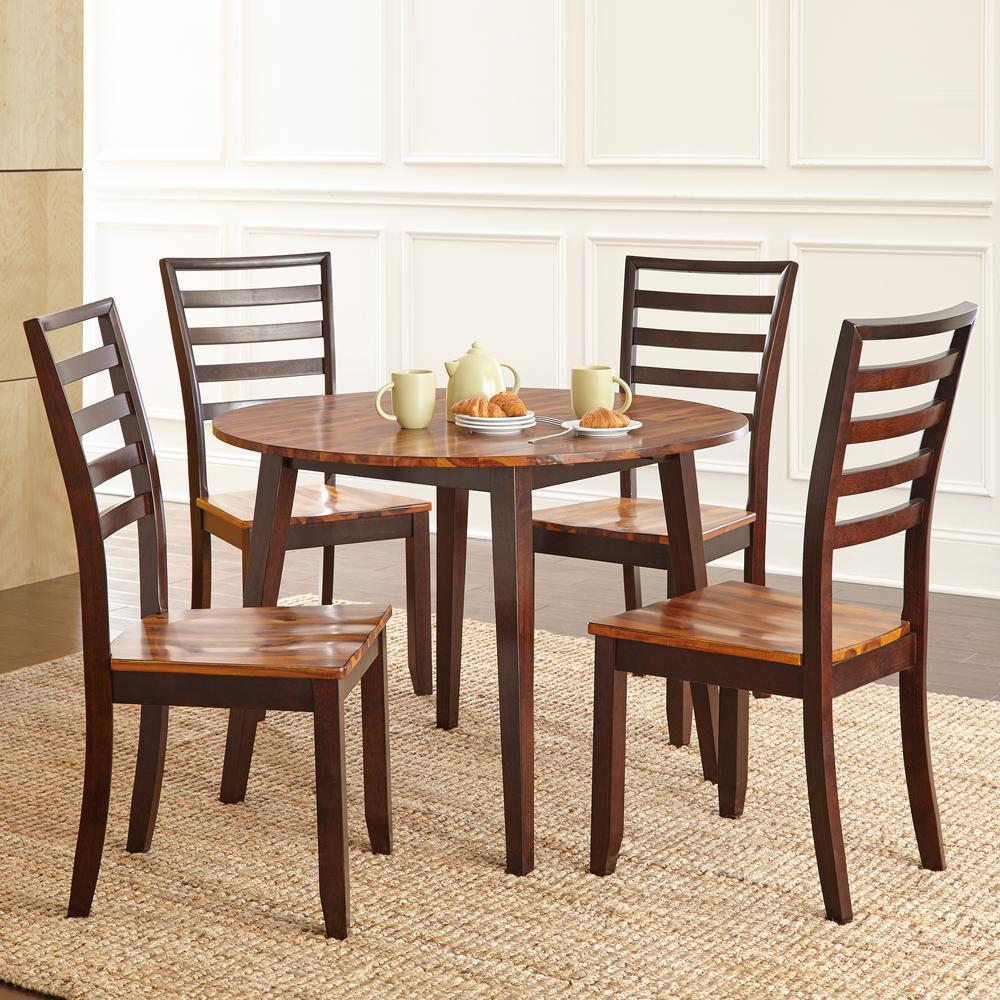 Start2Finish Abaco 5-piece dining set with table and four chairs, featuring modern design and wood finish.