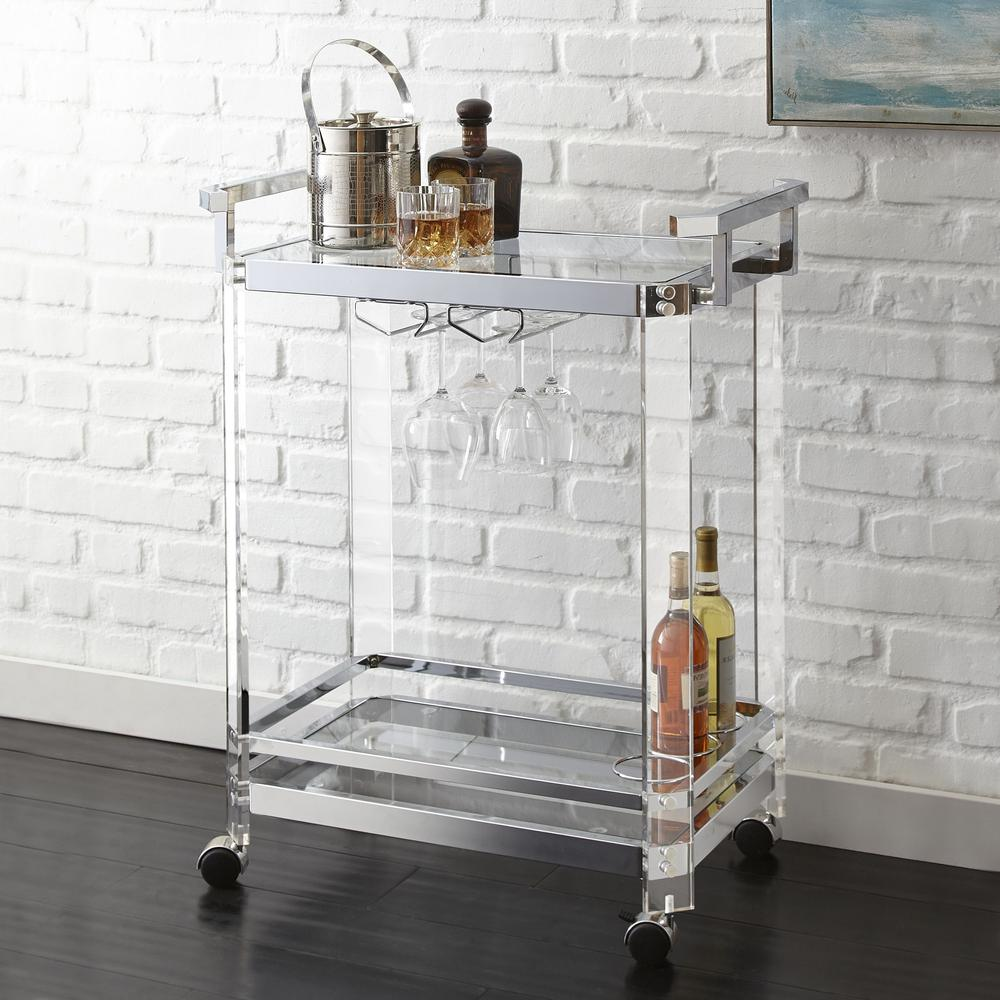 Start2Finish Aerin Server Cart, modern furniture piece with wooden shelves and metal frame, ideal for serving or storage.