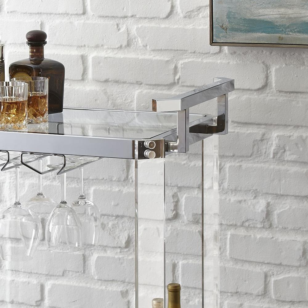Start2Finish Aerin Server Cart furniture with wheels, wooden top, and metal frame for versatile serving and storage.
