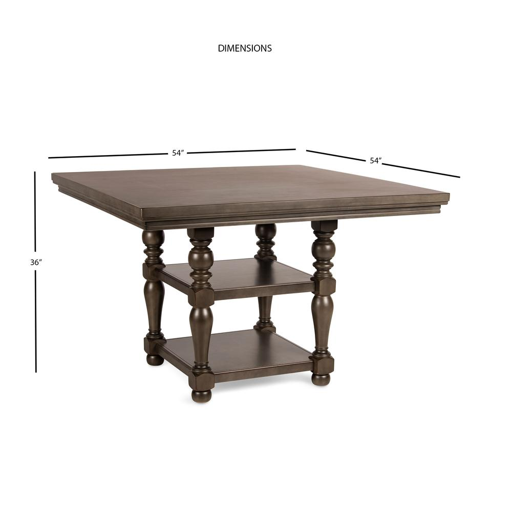 Caswell counter table by Start2Finish, featuring a sleek wooden surface and sturdy metal legs, ideal for stylish home or office use.