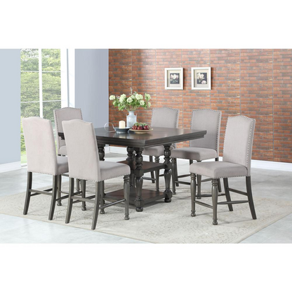 Start2Finish Caswell Counter Table with a wooden top and metal legs, ideal for kitchen or dining room use.