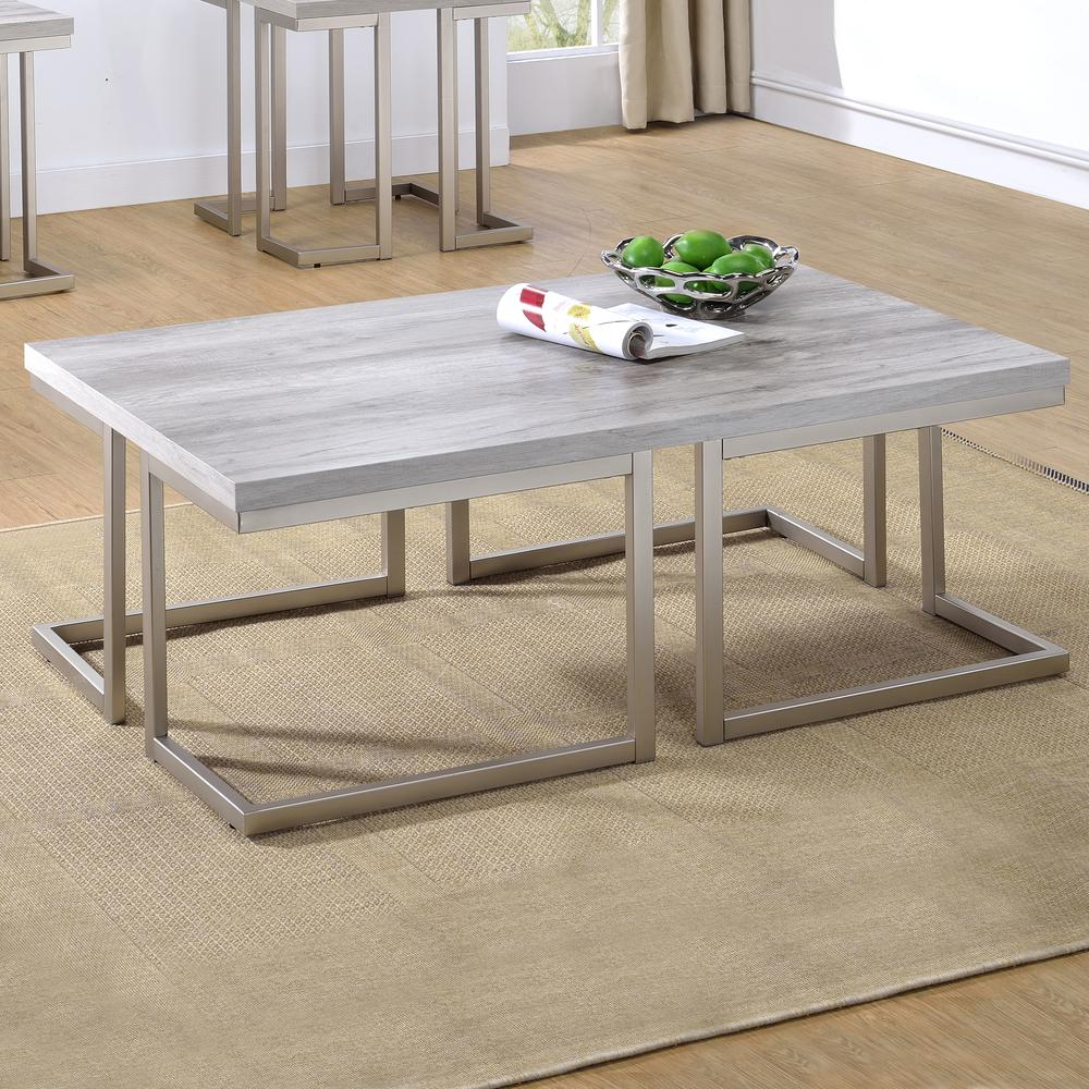 Start2Finish David Cocktail Table with a sleek wooden surface and modern metal legs, ideal for living room or lounge decor.