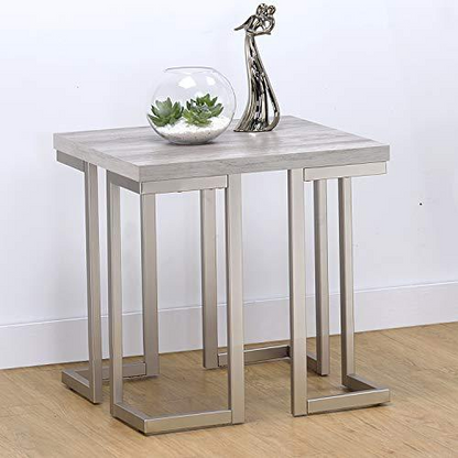Start2Finish David End Table with sleek wood finish and modern design, featuring a round tabletop and tapered legs.