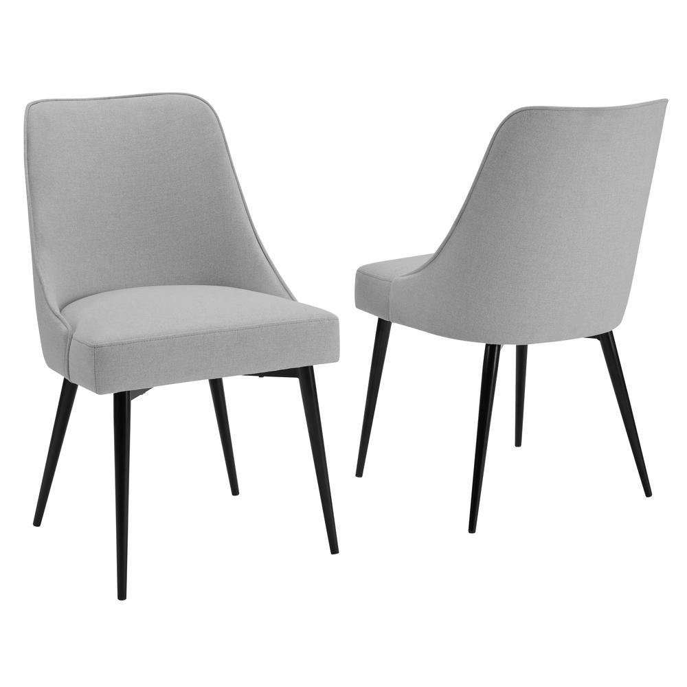 Start2Finish Colfax side chair in stone fabric with wooden legs, showcasing a modern dining or accent chair design.