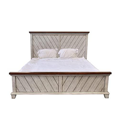 Start2Finish Bear Creek Queen Bed with wooden frame and headboard, showcasing a stylish and sturdy bedroom furniture piece.