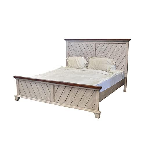 Start2Finish Bear Creek Queen Bed frame with wooden slats and modern design, shown in a cozy bedroom setting.