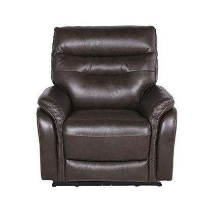 Start2Finish Fortuna recliner with power lift and coffee-colored upholstery, showcasing plush cushions and ergonomic design.