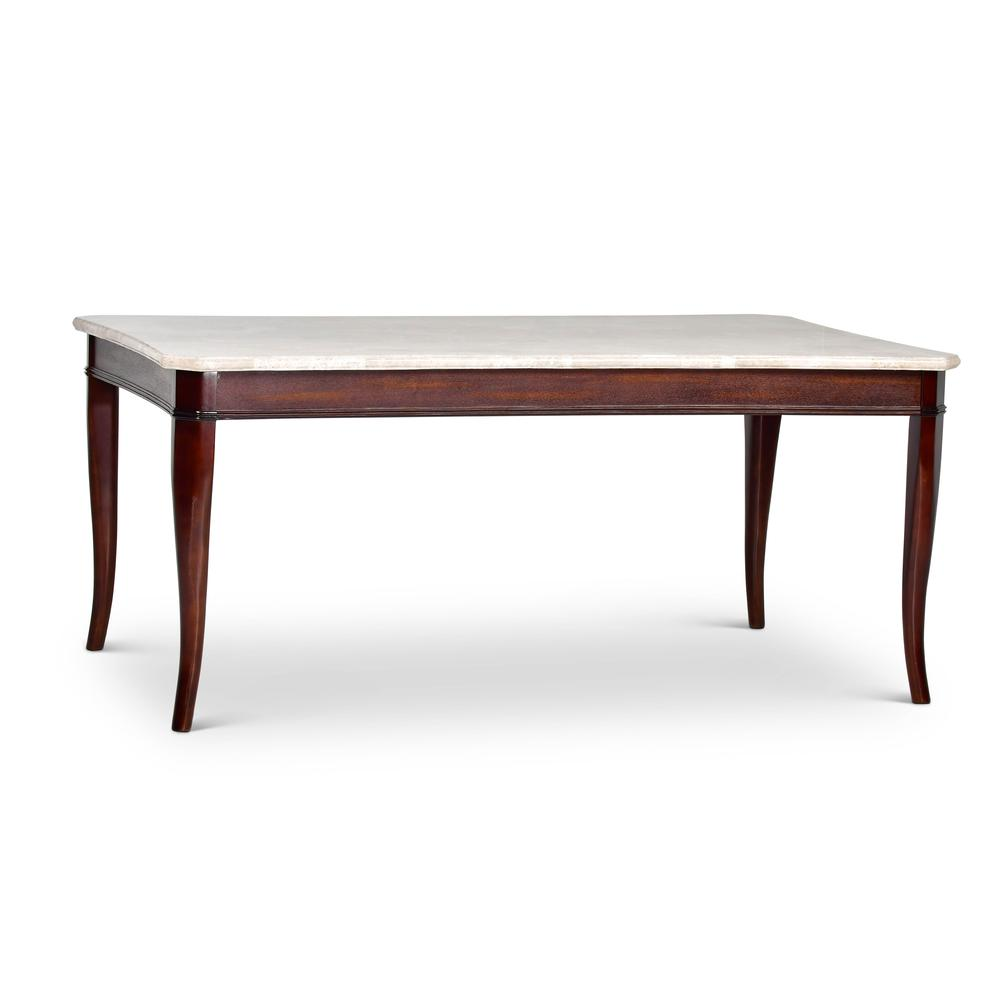 Start2Finish Marseille marble top table with sleek wooden legs, showcasing a smooth, polished marble surface and modern design.